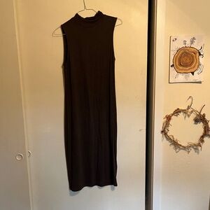 Brown turtle neck dress